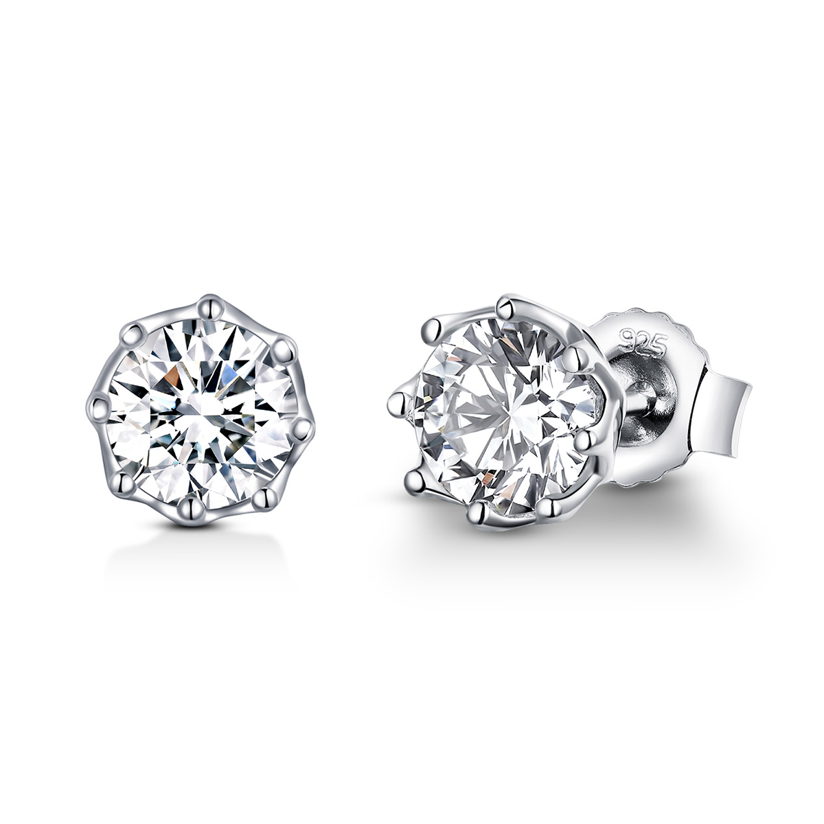 pendientes de tuerca de plata estilo pandora sce499