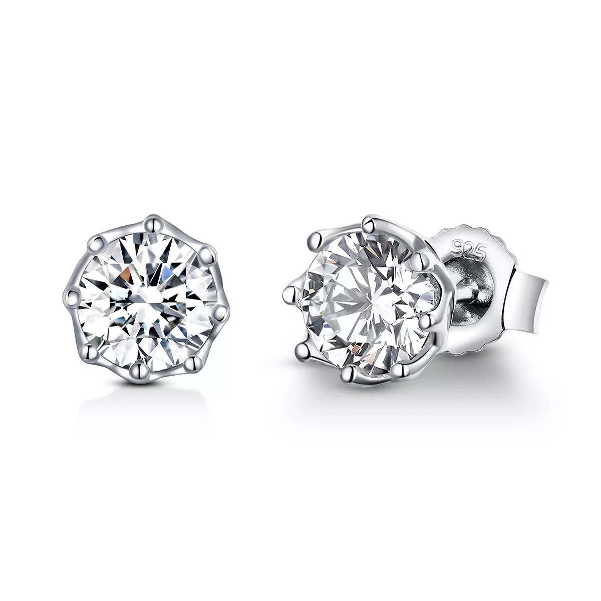 pendientes de tuerca de plata estilo pandora sce499