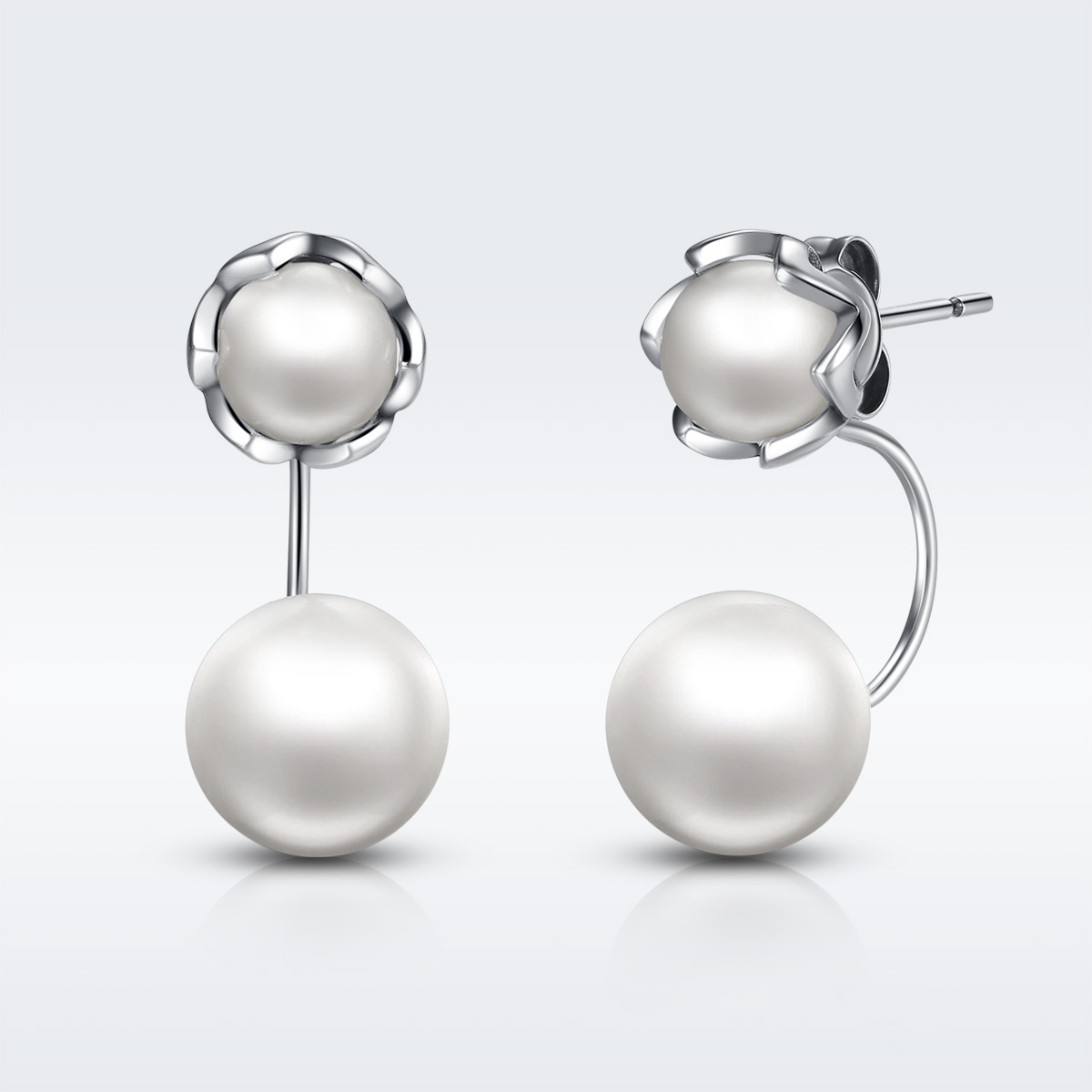 pendientes estilo pandora de plata con perlas sce002