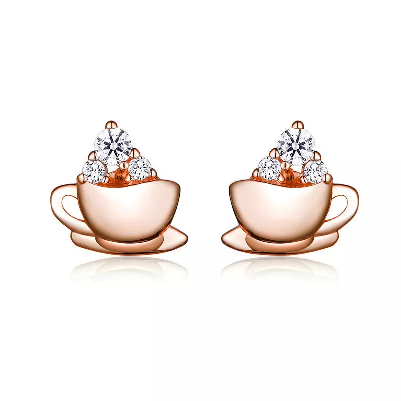 pendientes estilo pandora en tono oro rosa para la tarde del café sce592