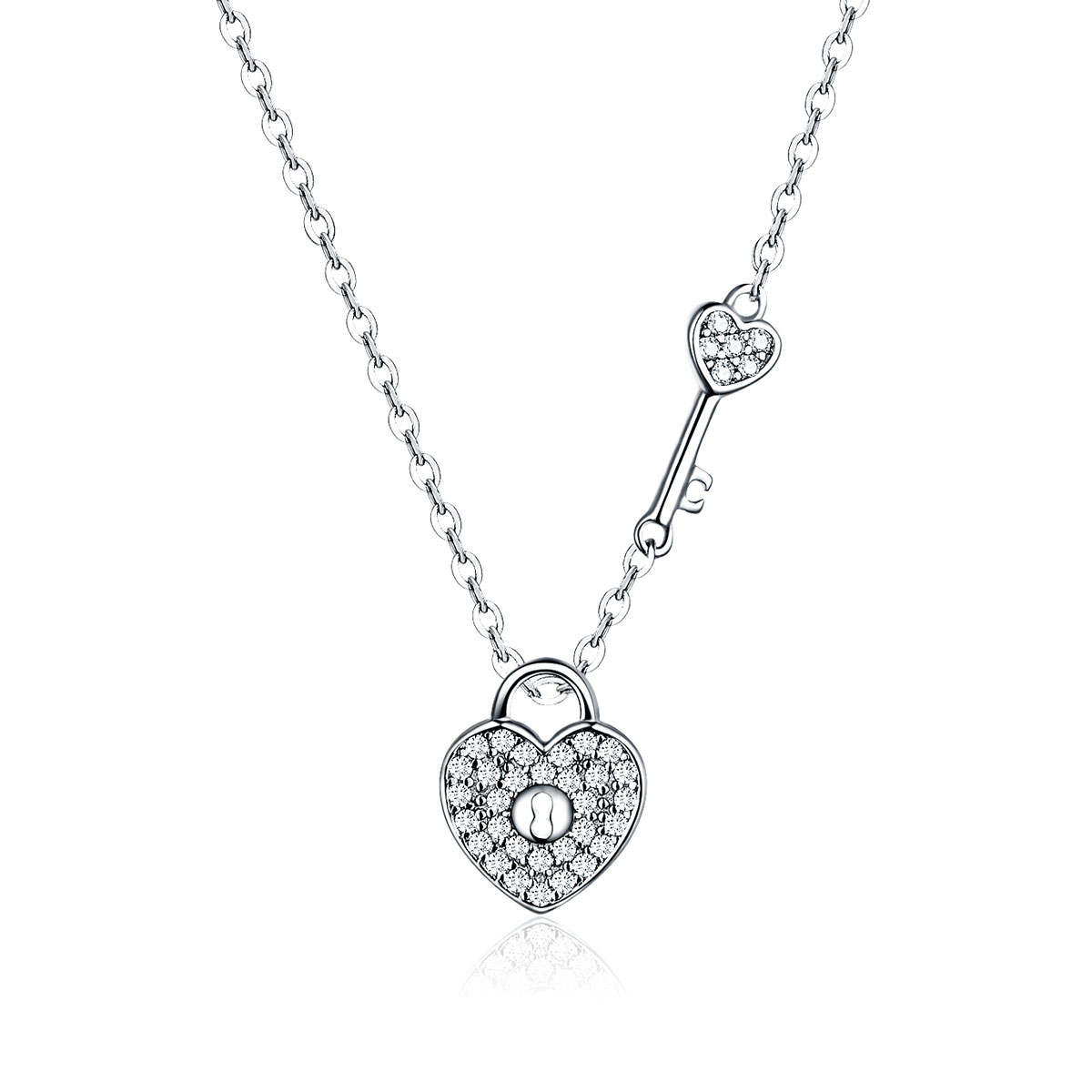 collar de estilo pandora con dijes de corazones de plata scn315