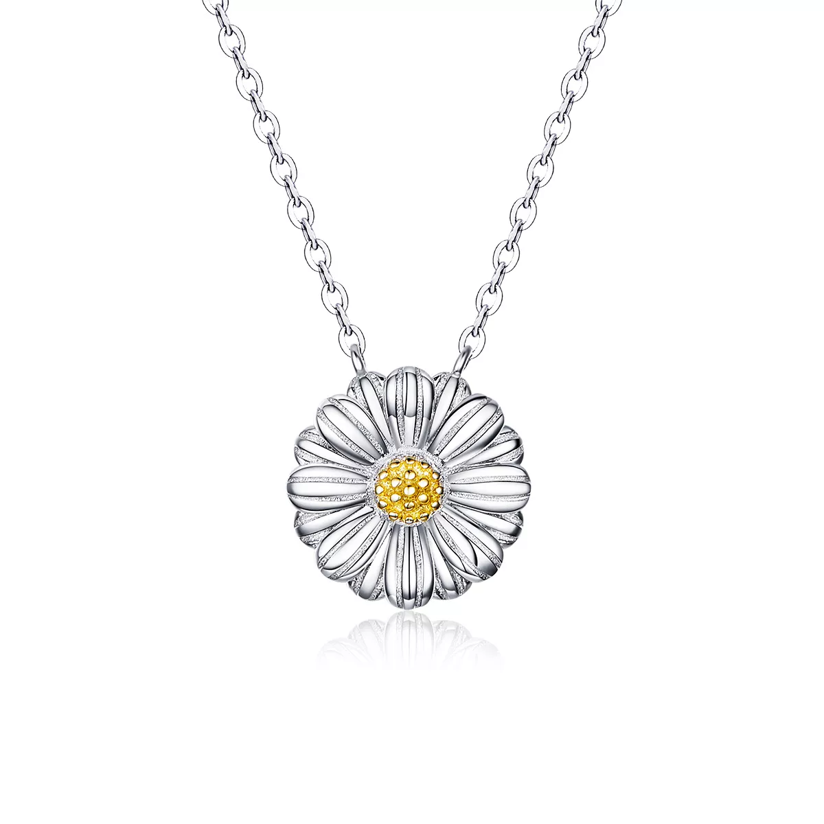 collar de margaritas de plata estilo pandora scn370