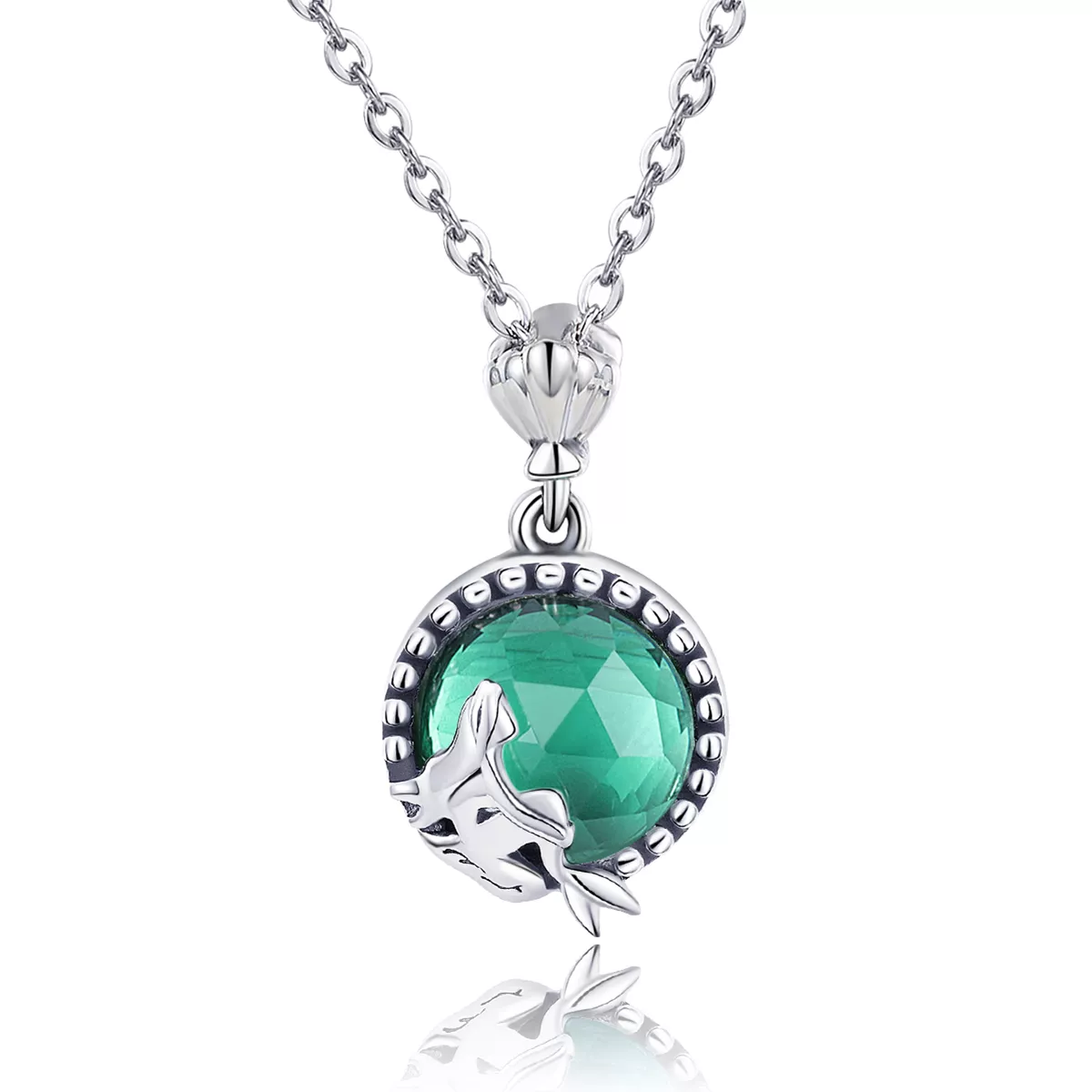collar de plata estilo pandora con amor de sirena scn262