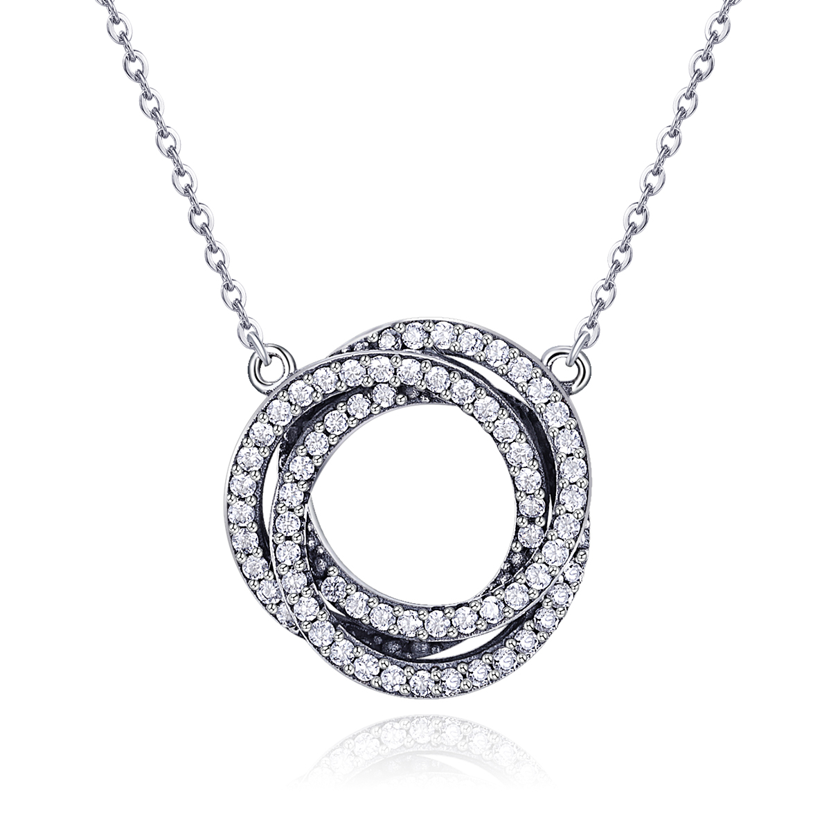 collar de plata estilo pandora con diseño minimalista scn259