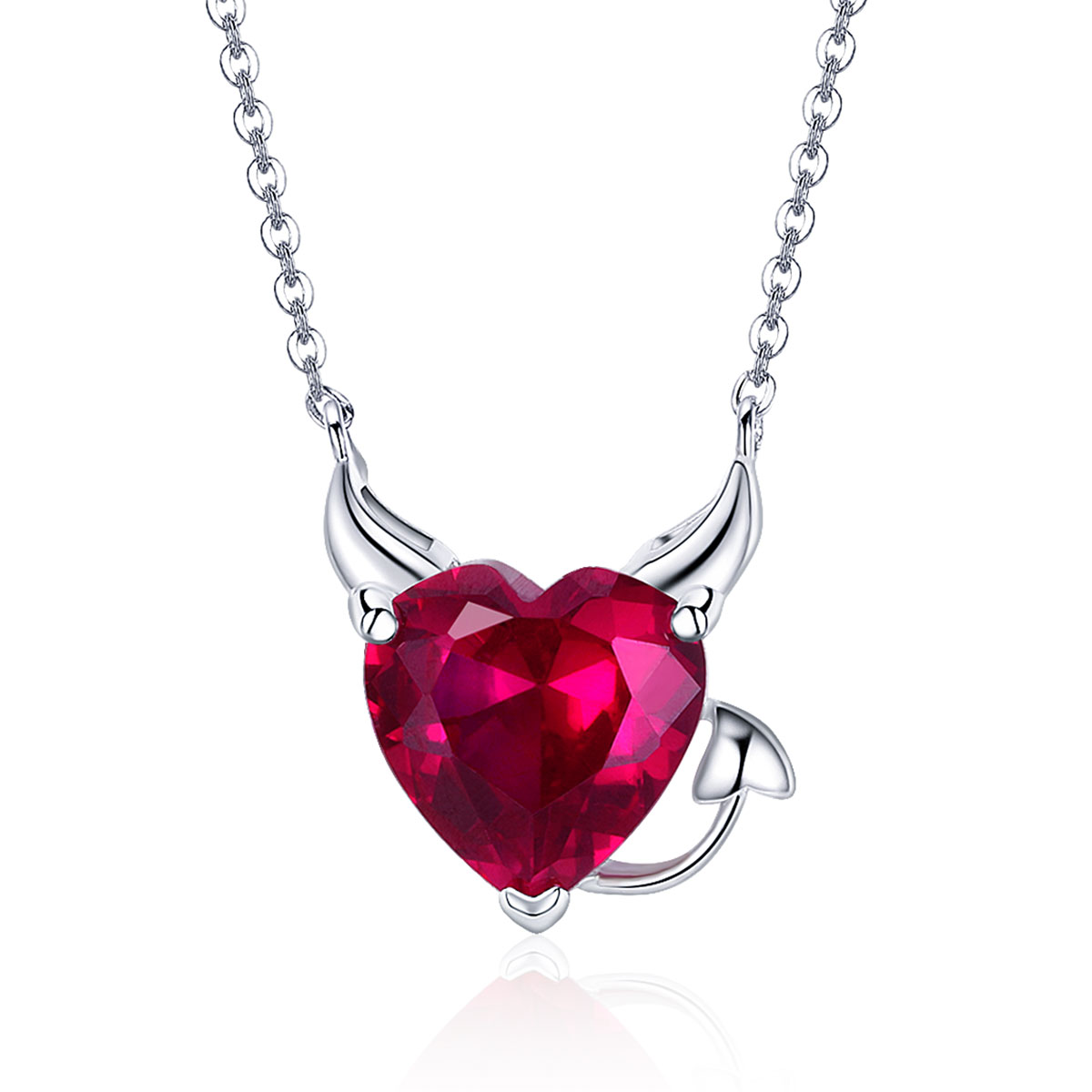 collar diablo rojo de plata estilo pandora scn286