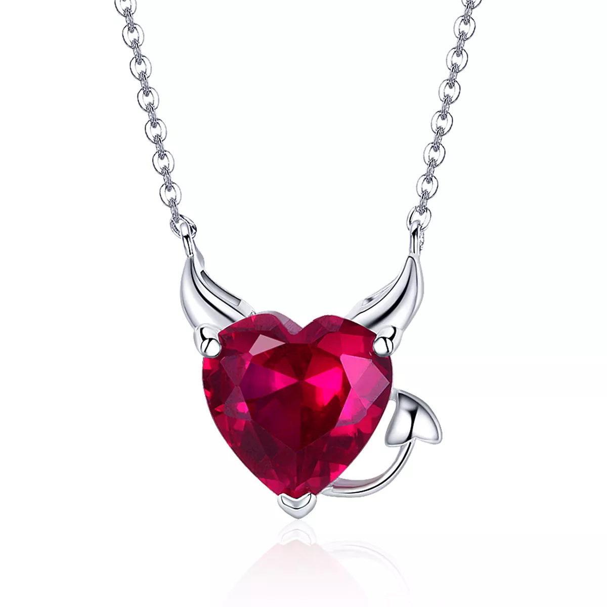 collar diablo rojo de plata estilo pandora scn286