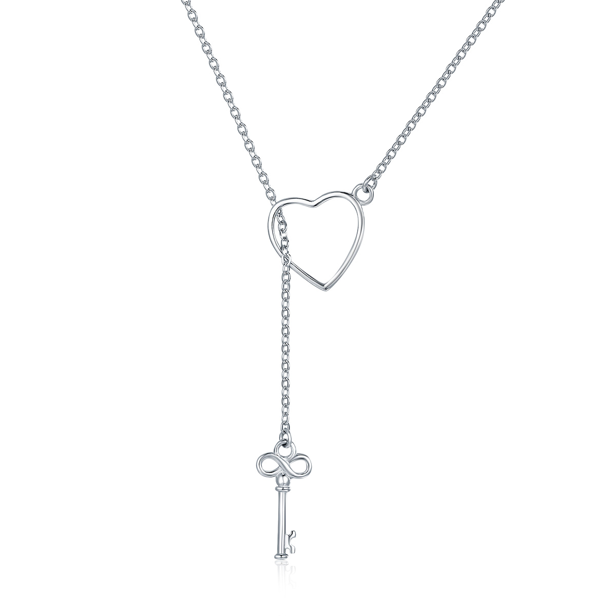 collar estilo pandora de plata abre tu corazón scn107