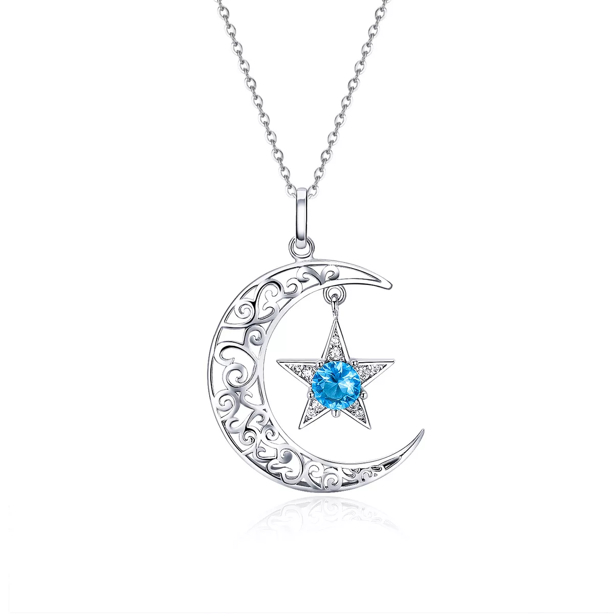collar estilo pandora de plata con cielo estrellado scn278