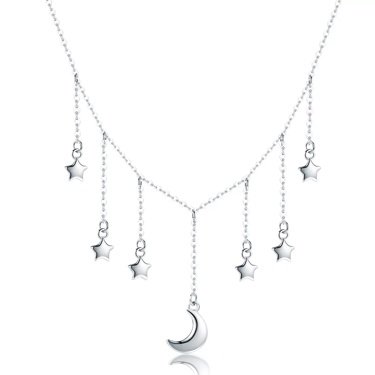 collar estilo pandora de plata con cielo estrellado scn301