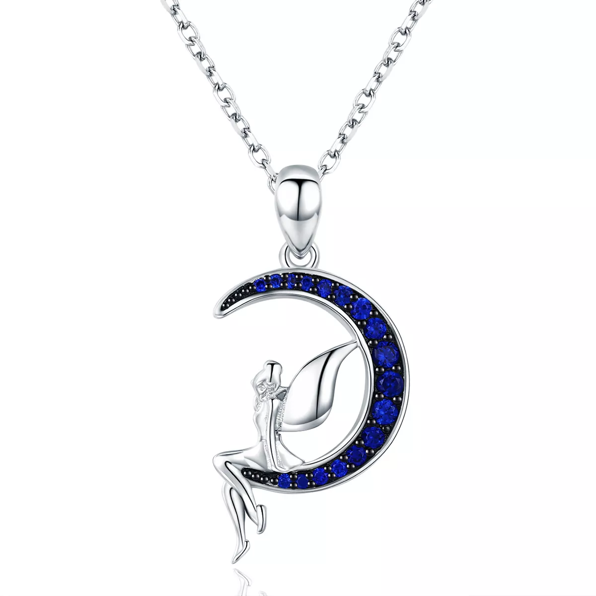 collar estilo pandora de plata con hada de la noche scn244