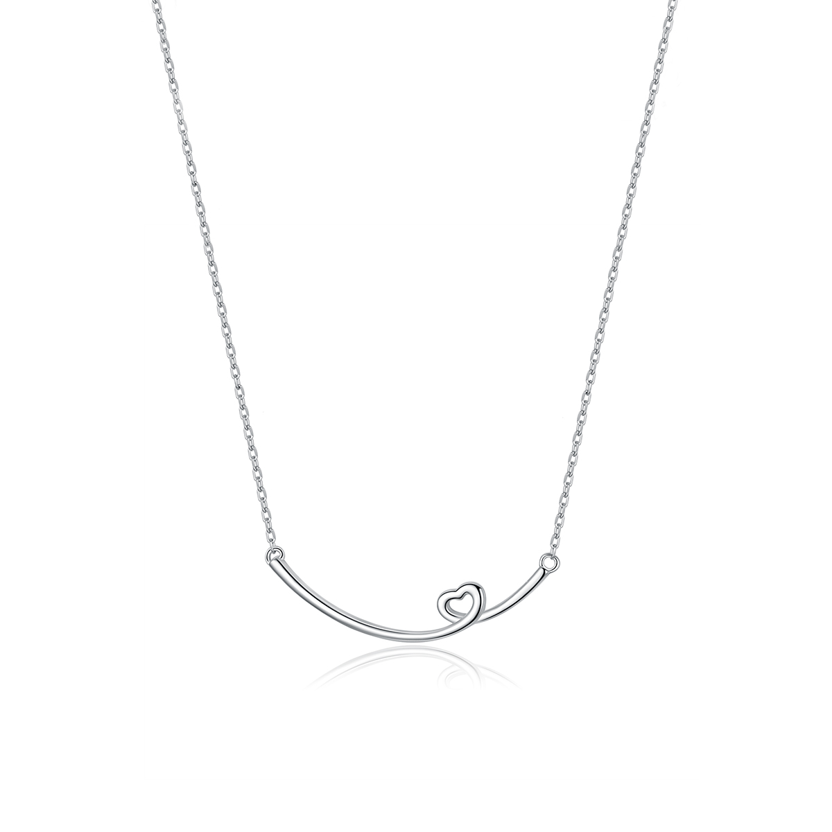 collar estilo pandora plateado con colgante de sonrisa feliz scn381