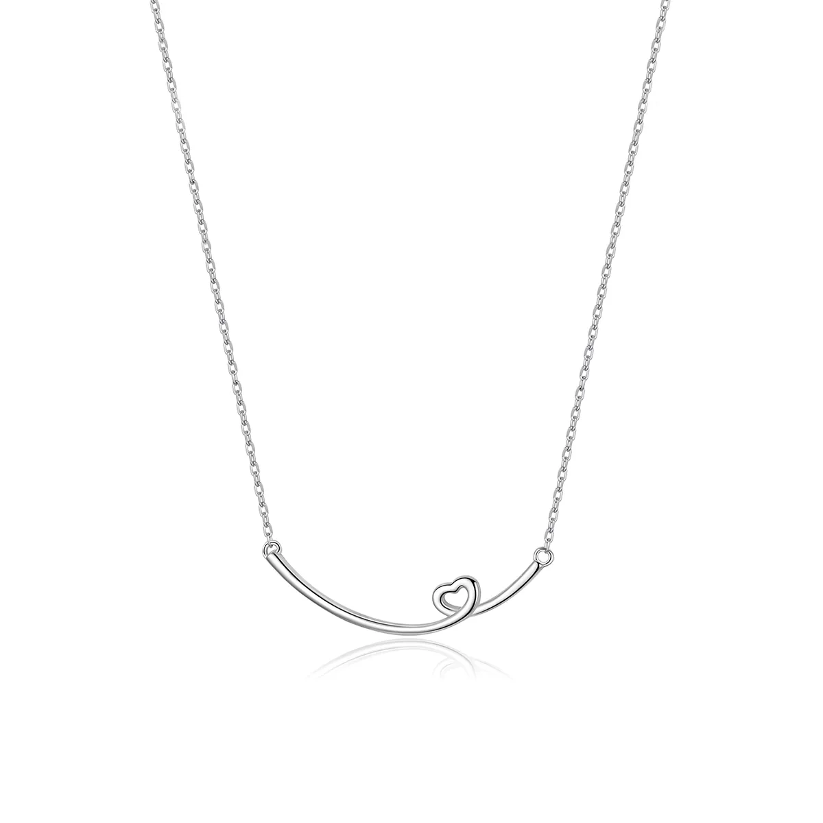 collar estilo pandora plateado con colgante de sonrisa feliz scn381