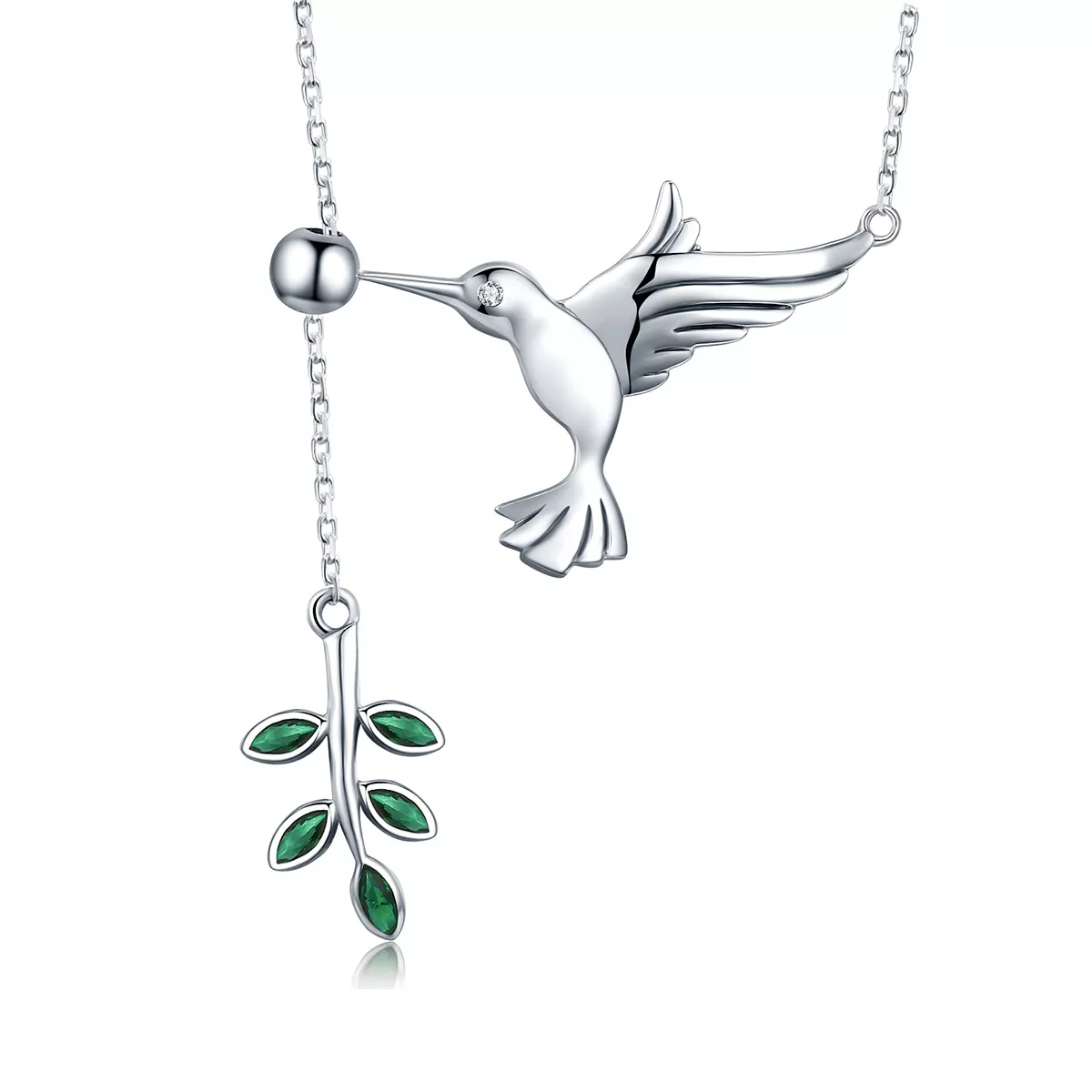 collar pandora style plata saludos de colibríes scn217