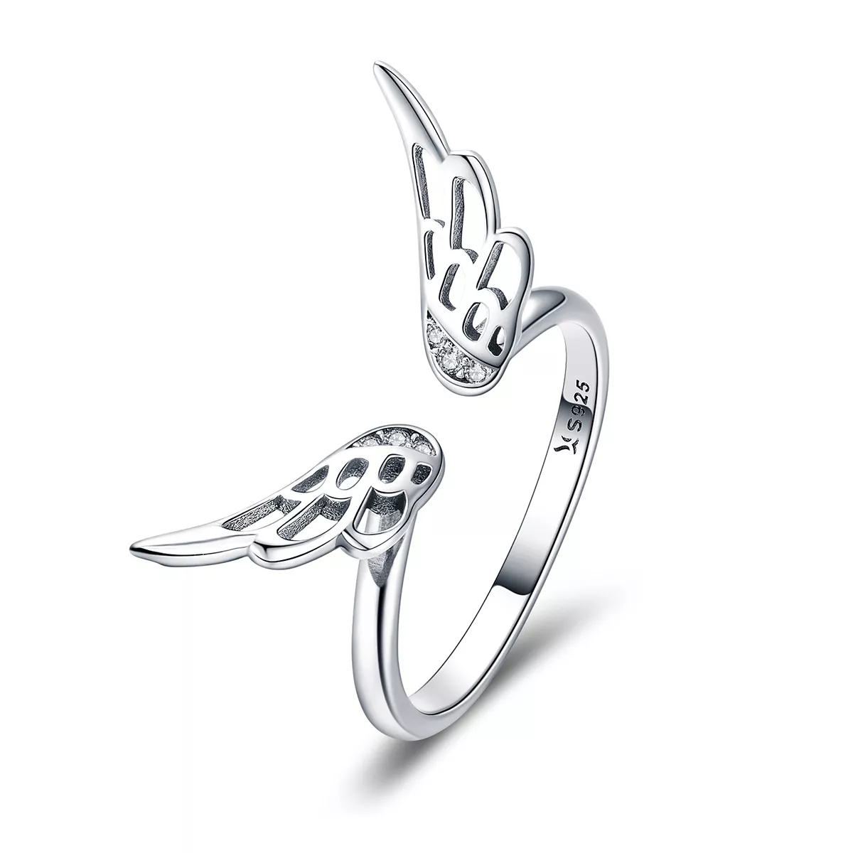 anillo de alas de elfo plateado estilo pandora scr457
