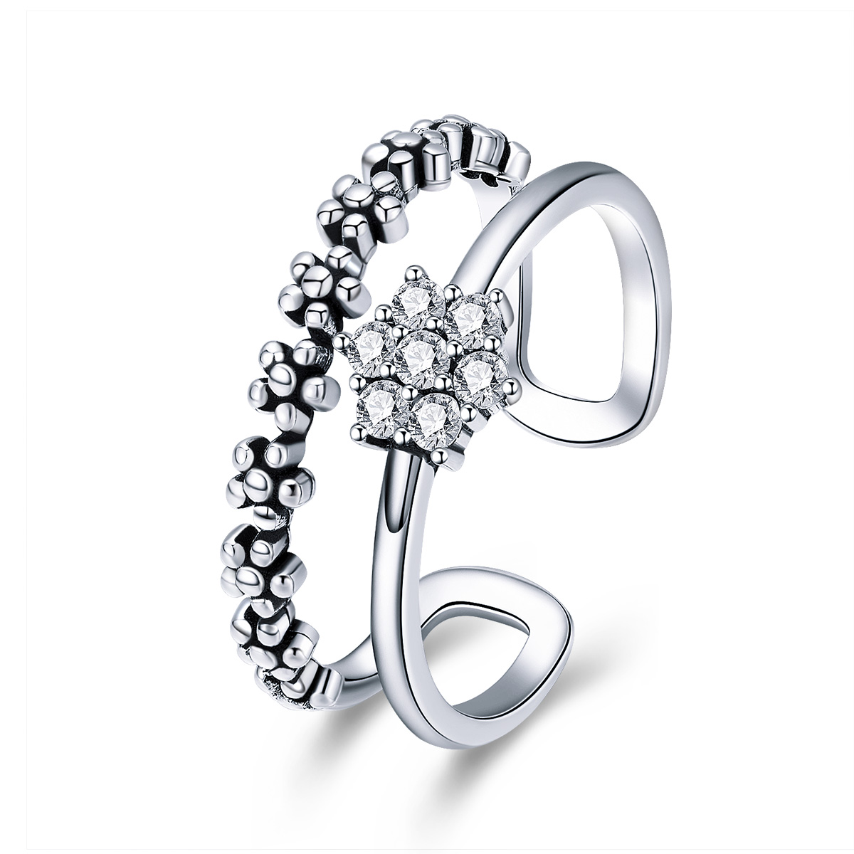 anillo de estilo pandora de plata con elegante temperamento scr428