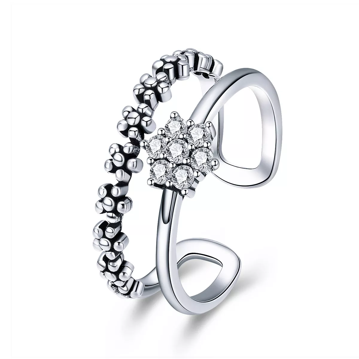 anillo de estilo pandora de plata con elegante temperamento scr428