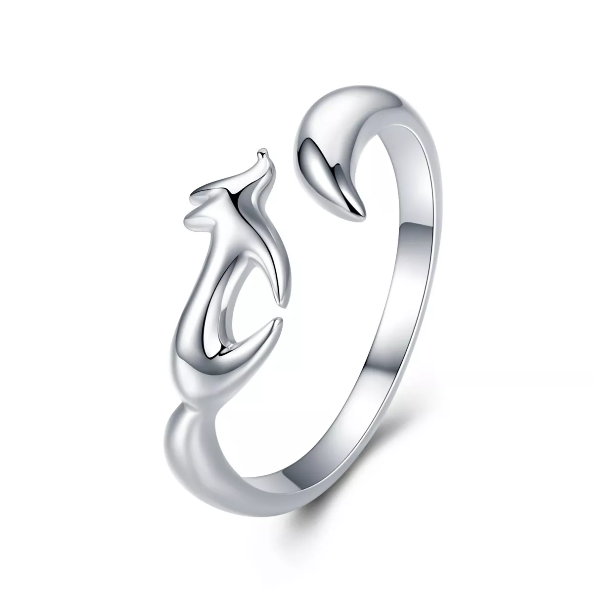 anillo de plata al estilo pandora con zorrito scr478