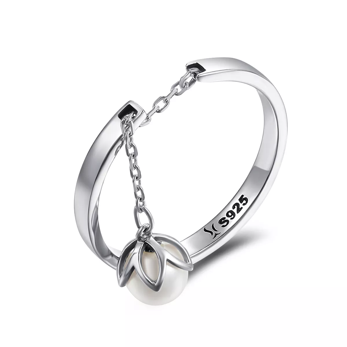 anillo de plata estilo pandora con lágrimas de flores scr165