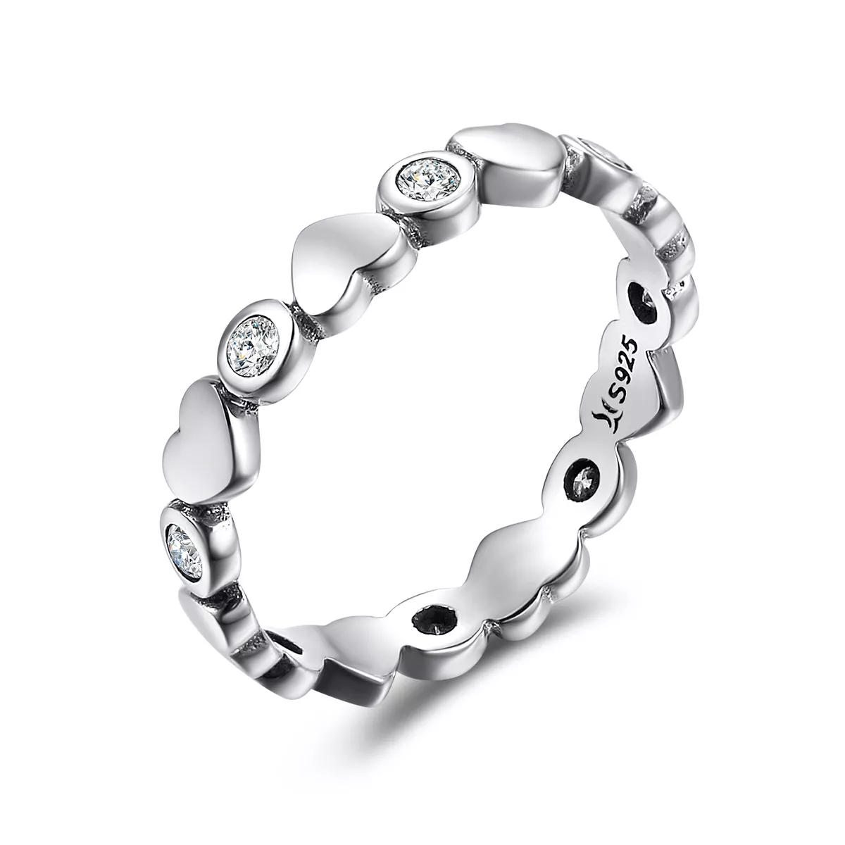 anillo de plata estilo pandora mi corazón brilla scr164