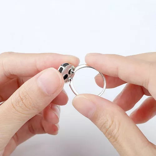 (imagen para) Anillo desmontable de estilo Pandora con mariposa plateada - SCR014 - Ver 4
