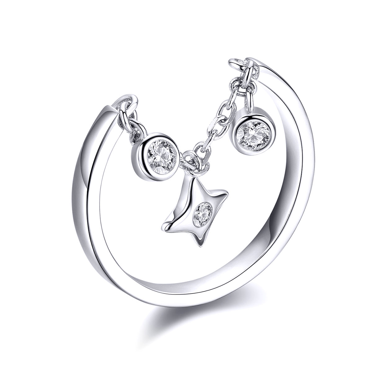 anillo estilo pandora de plata con diseño de cielo estrellado scr408