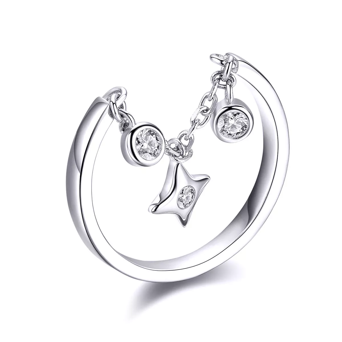 anillo estilo pandora de plata con diseño de cielo estrellado scr408