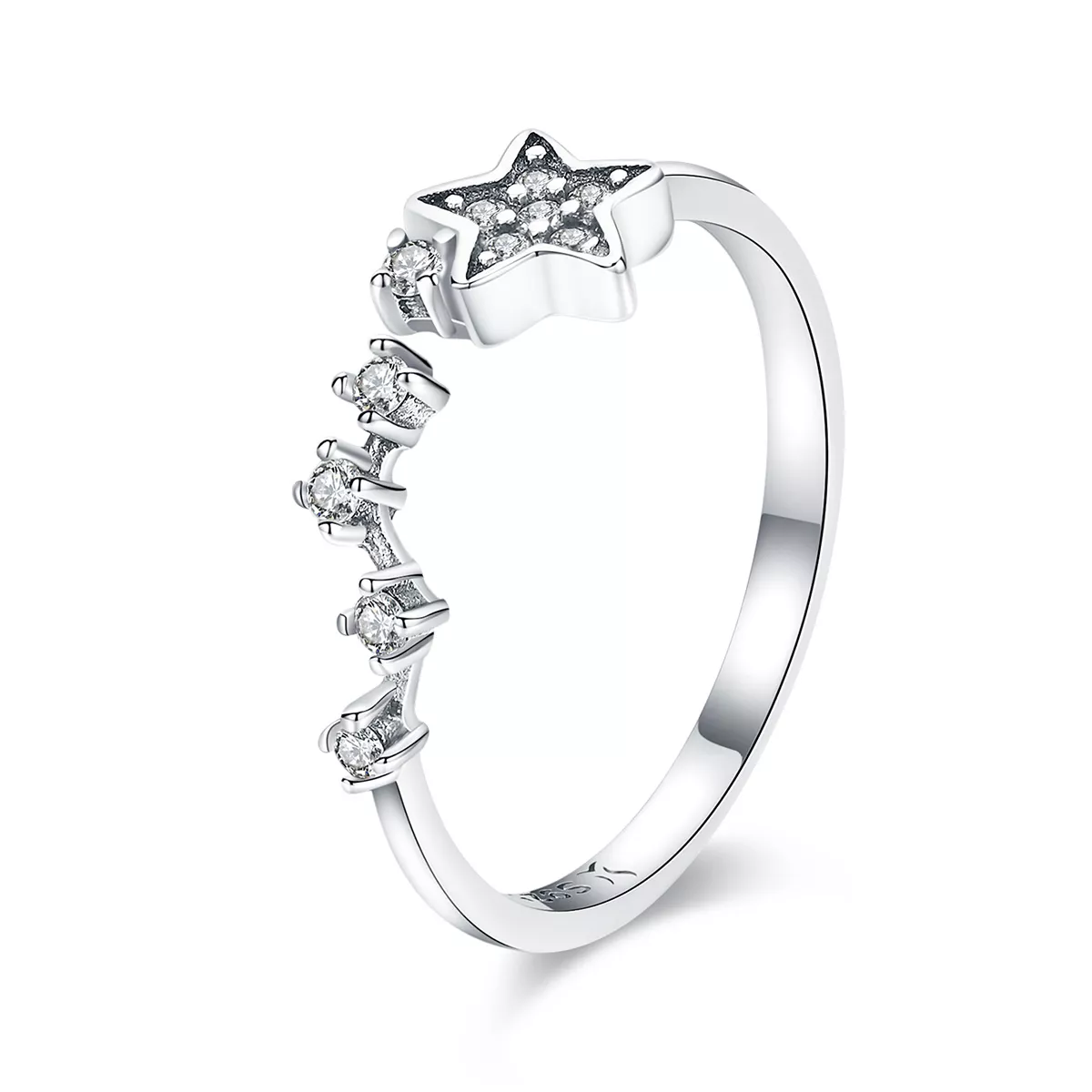 anillo estilo pandora de plata con el secreto de las estrellas scr440