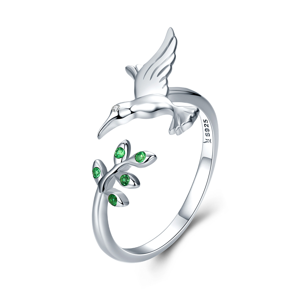 anillo pandora style de plata saludos de colibríes scr323