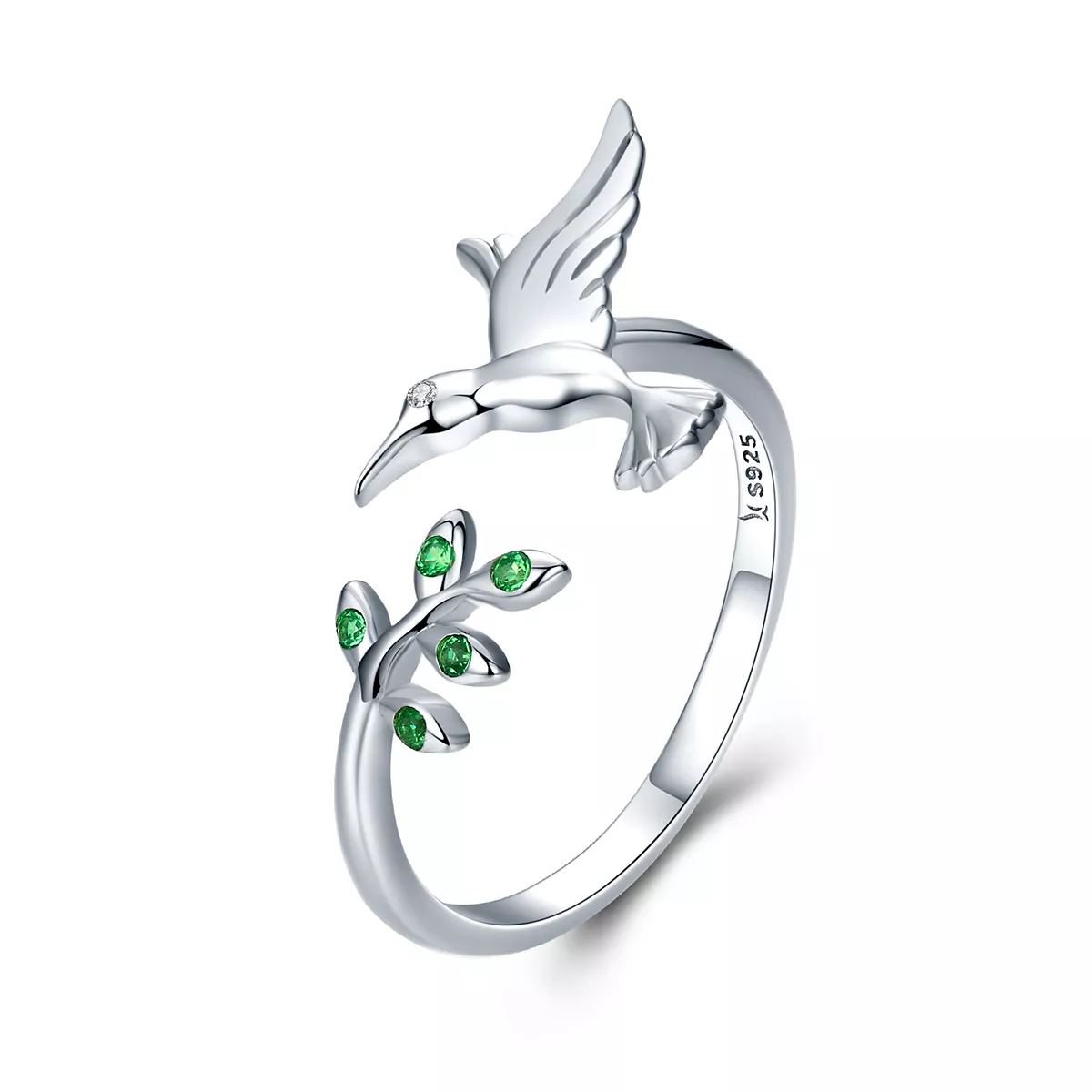 anillo pandora style de plata saludos de colibríes scr323